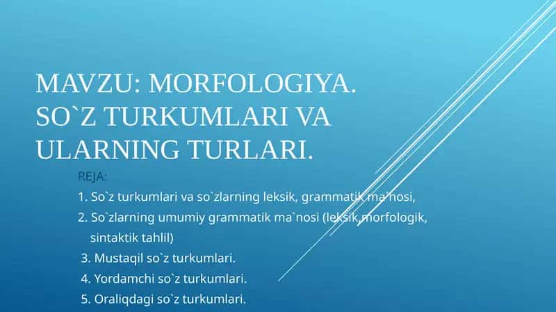 MUSTaqil so`z turkumlari
