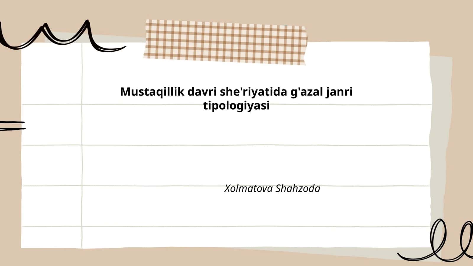 Mustaqillik davri she'riyatida g'azal janri tipologiyasi