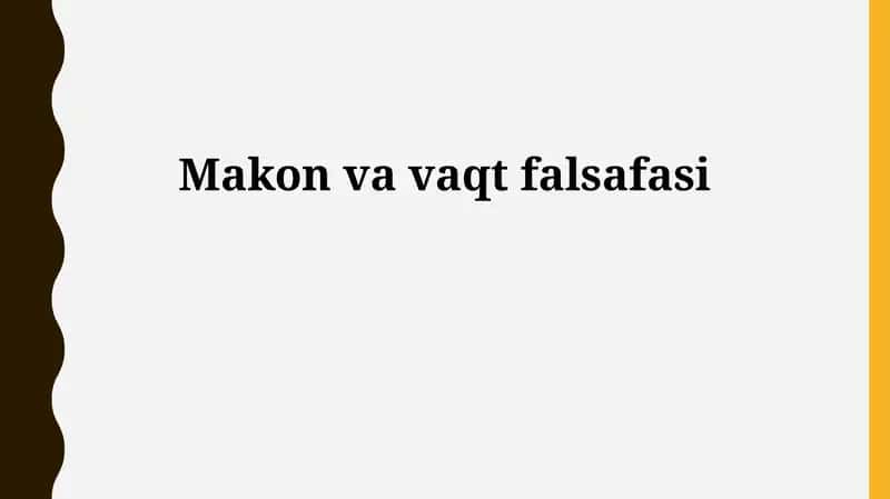 Fazo va vaqt falsafasi