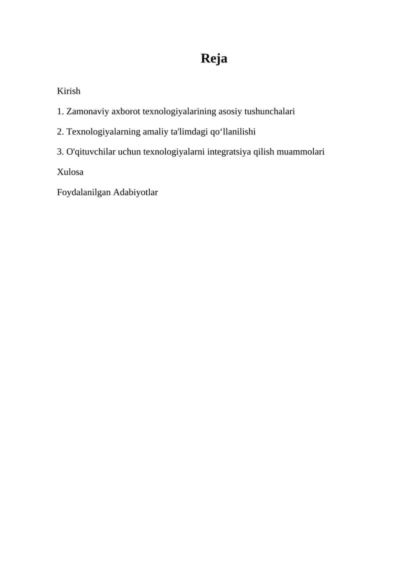 Zamonaviy axborot texnologiyalari