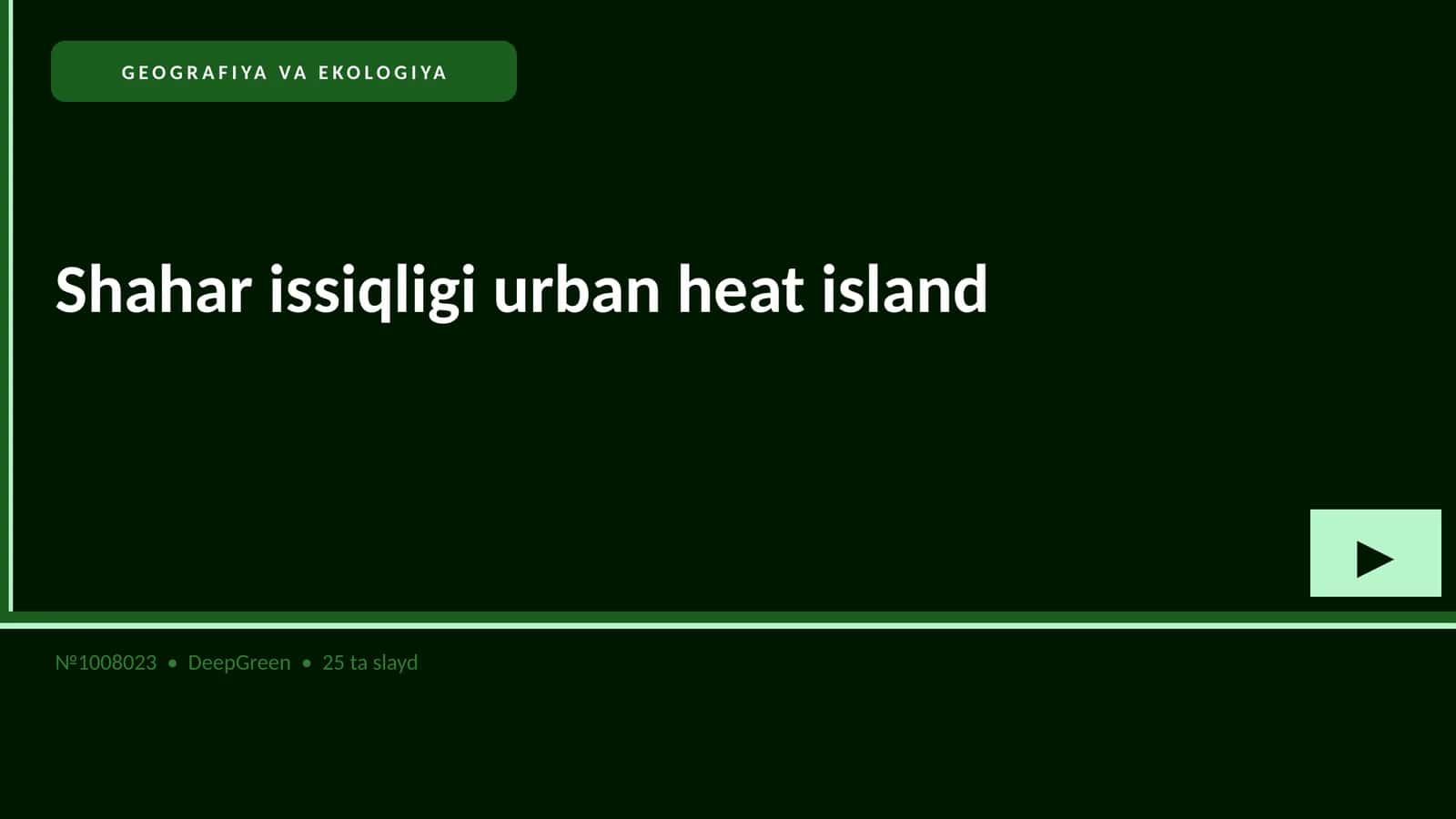 Shahar issiqligi urban heat island