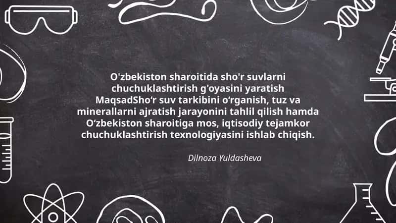 Sho'r suvlarni chuchuklashtirish g'oyasi
