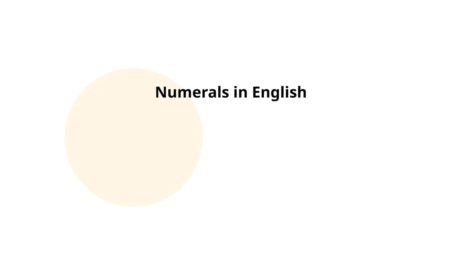 Numerals in English