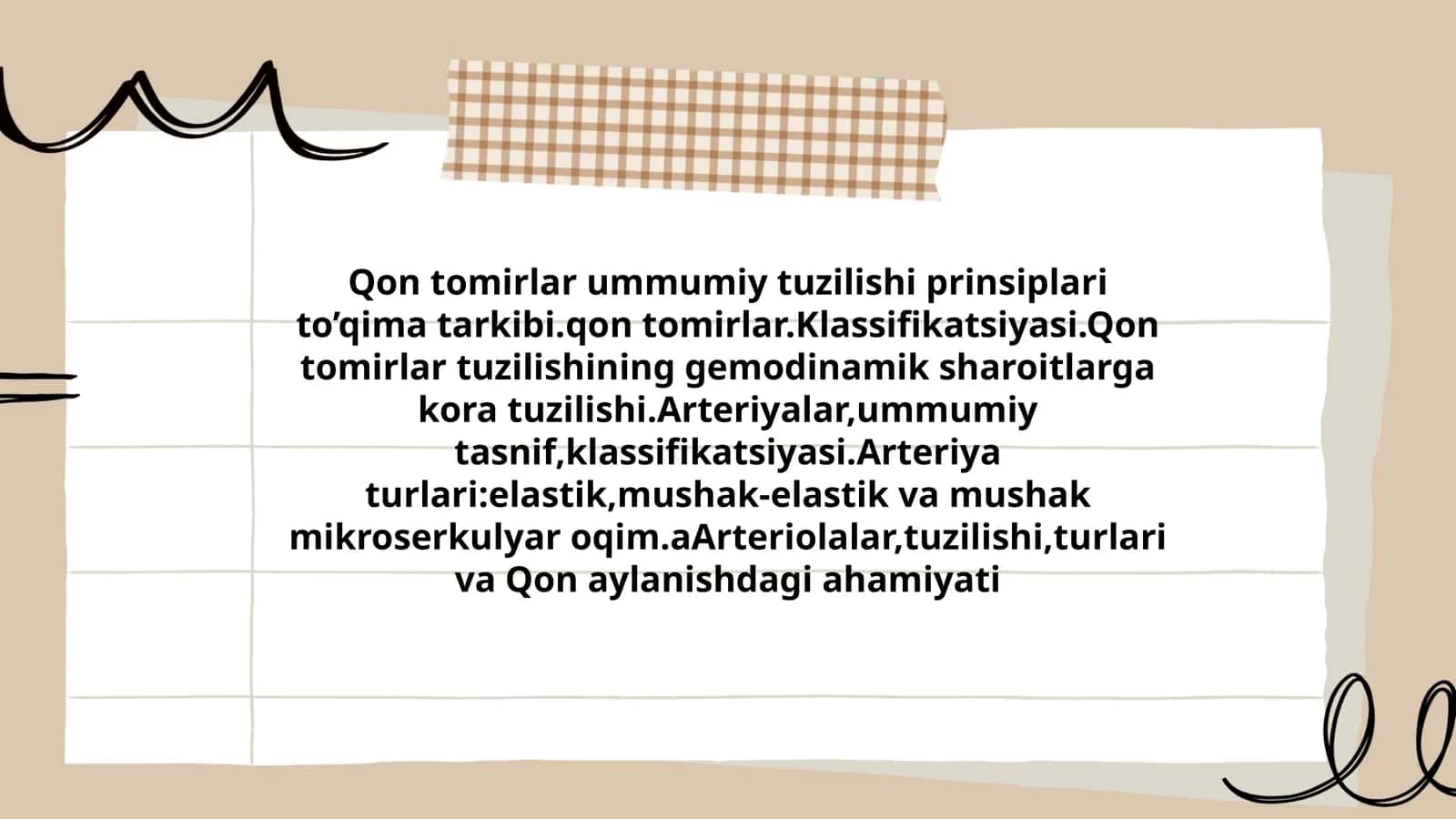 Qon tomirlar umumiy tuzilishi