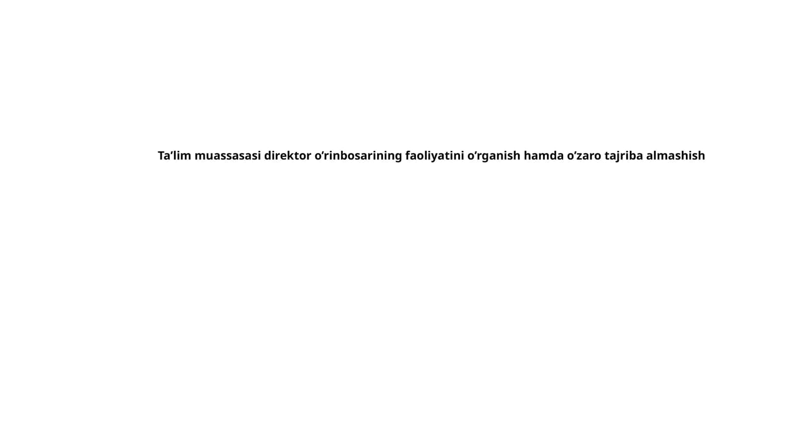 Ta’lim muassasasi direktor o’rinbosarining faoliyatini o’rganish hamda o’zaro tajriba almashish