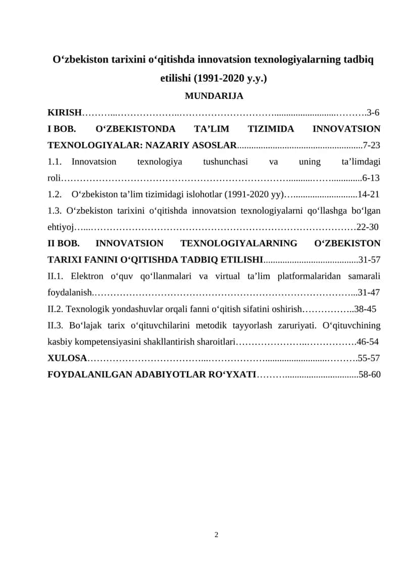 О‘zbekistоn tаrixini о‘qitishdа innоvаtsiоn texnоlоgiyаlаr