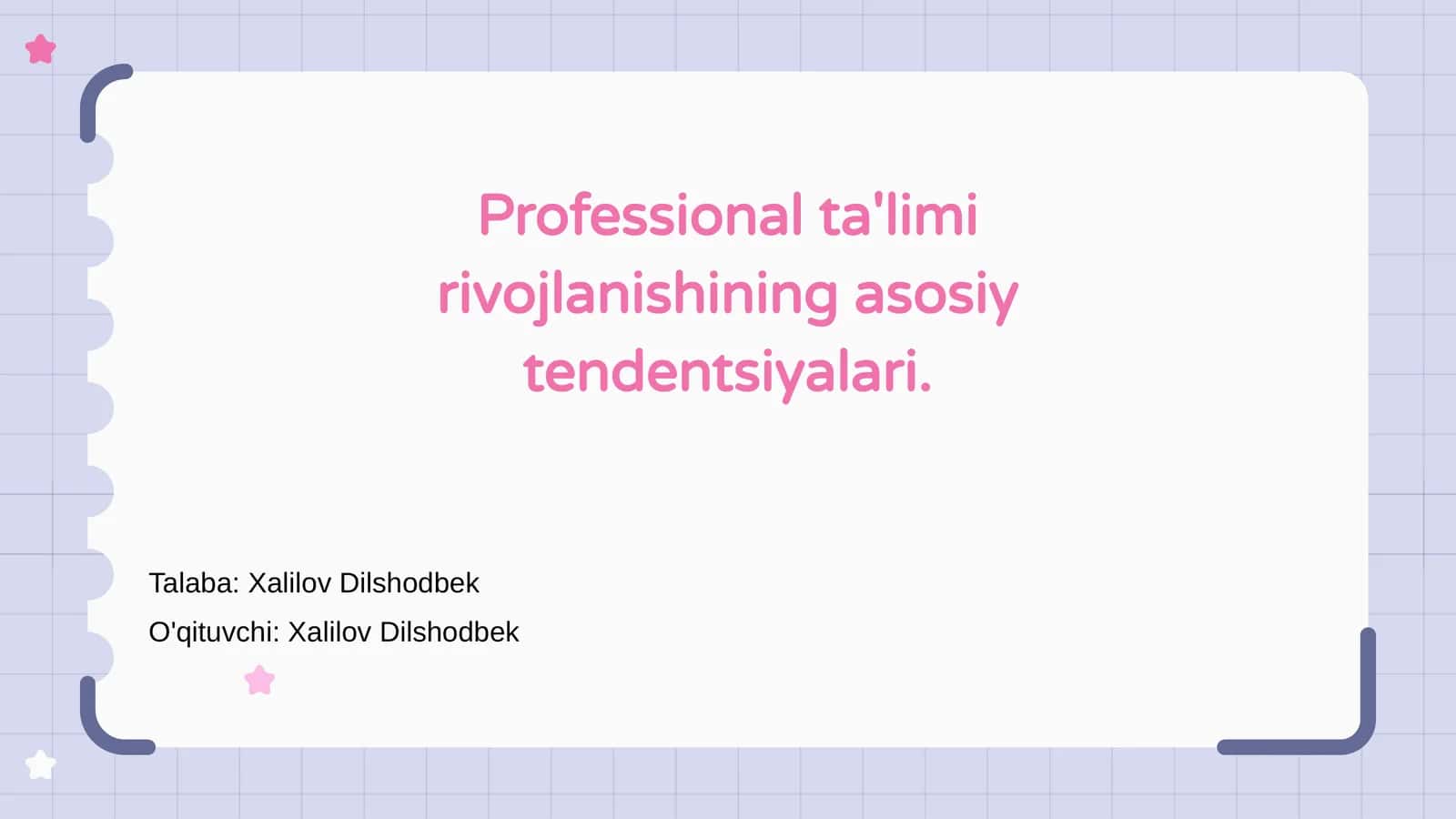 Professional ta'limi rivojlanishining asosiy tendentsiyalari