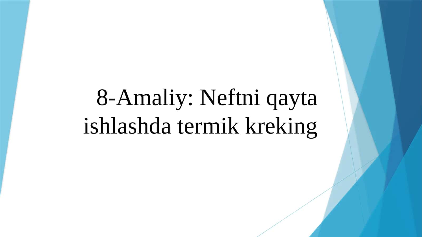 Neftni qayta ishlashda termik kreking