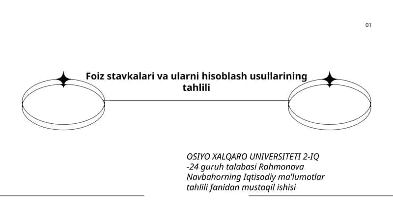 Foiz stavkalari va ularni hisoblash usullarining tahlili