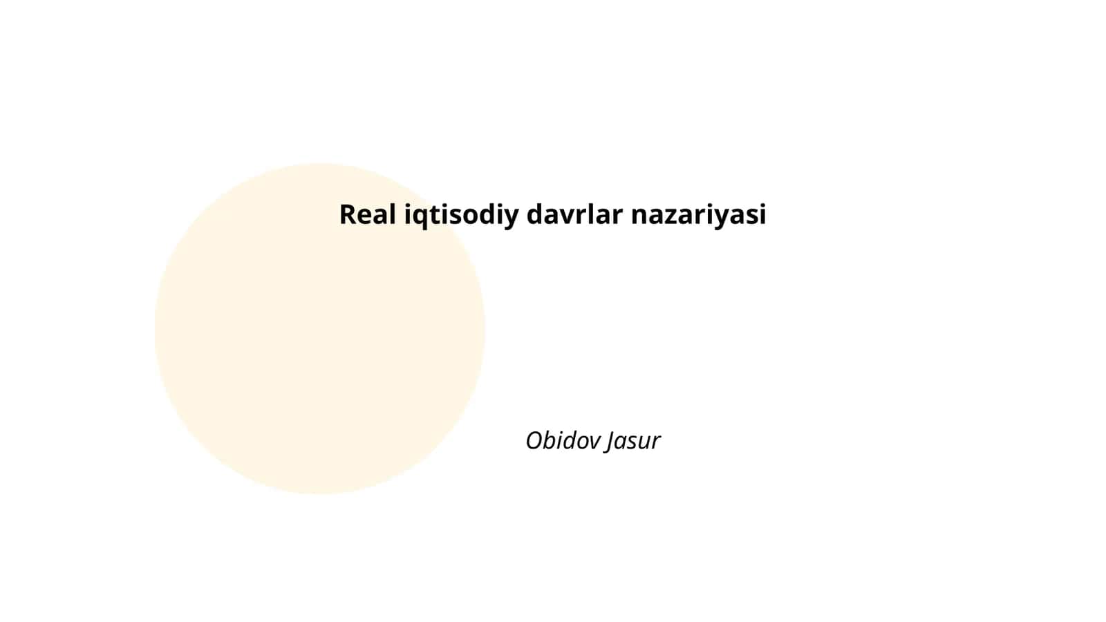 Real iqtisodiy davrlar nazariyasi