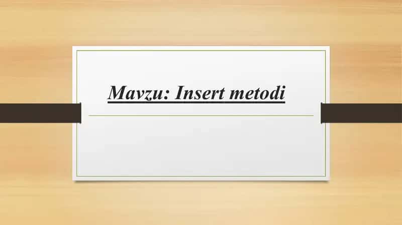 Insert metodi