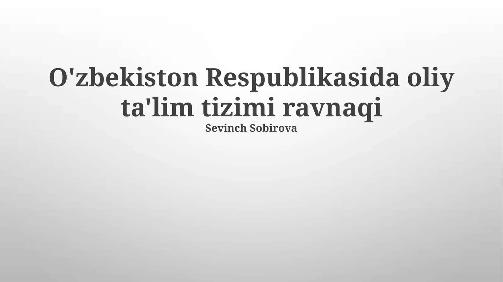 Texnologiyaning Oliy Ta'limdagi Rolı