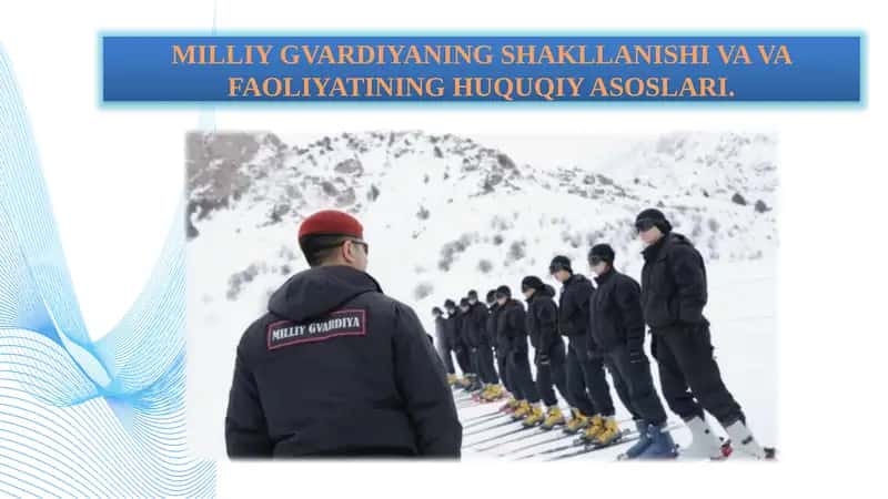 MILLIY GVARDIYANING SHAKLLANISHI VAVAFAOLIYATINING HUQUQIY ASOSLARI