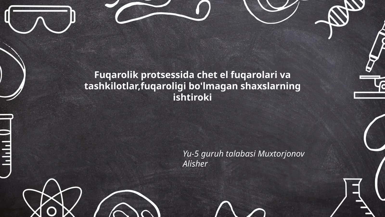 Chet el fuqarolarining fuqarolik protsessidagi huquqiy maqomi