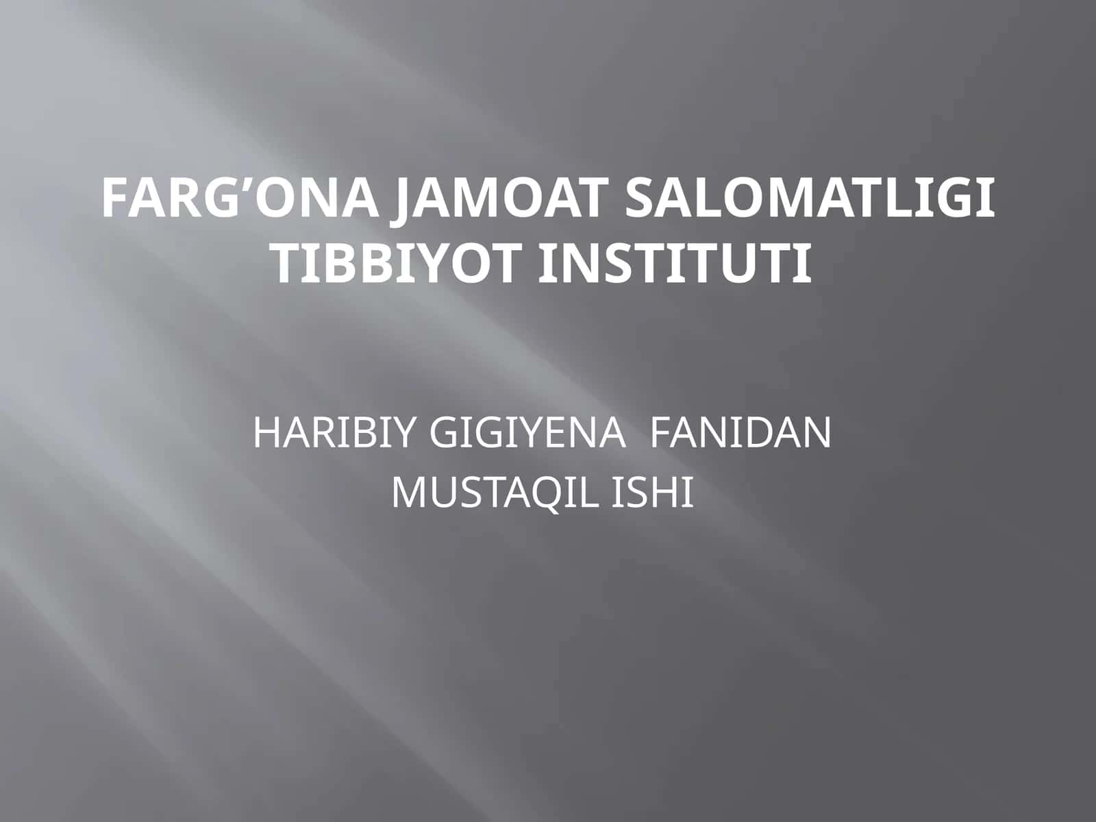 Harbiy gigiyena fanidan