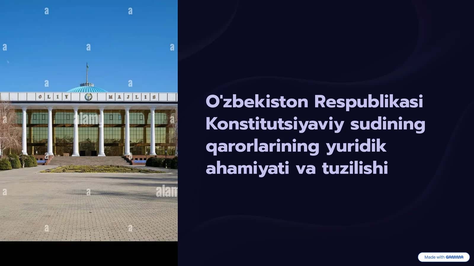 O'zbekiston Respublikasi Konstitutsiyaviy sudining yuridik ahamiyati va tuzilishi