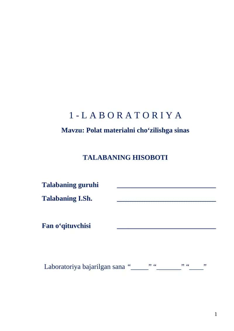 Polat materialni cho‘zilishga sinas