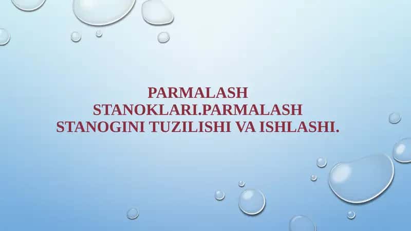 Parmalash stanoklari