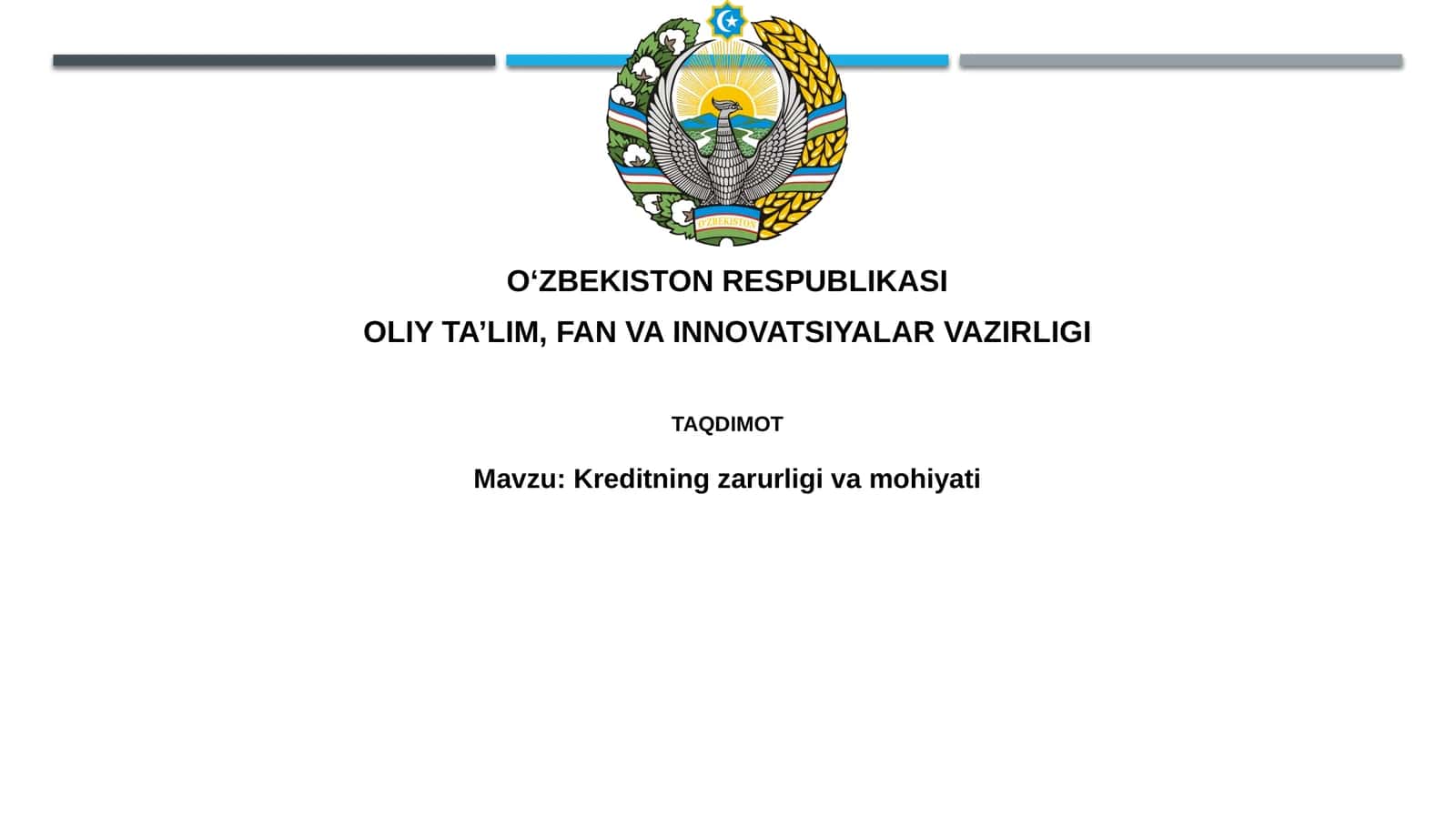 Kreditning zarurlligi va mohiyati