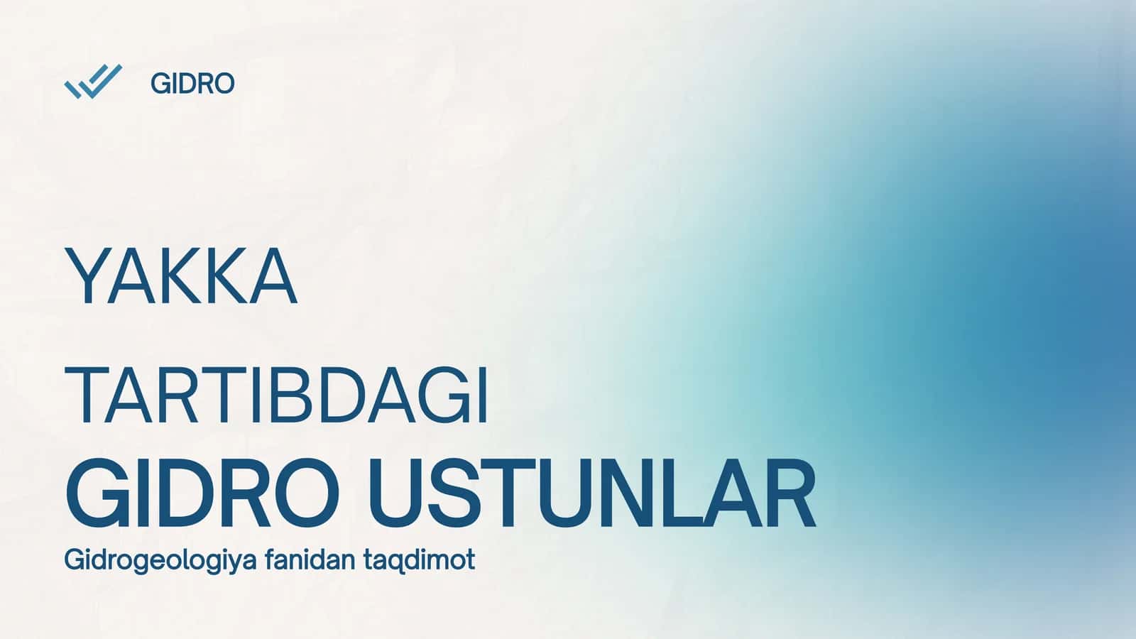 Yakka tartibdagi gidro ustunlar tuzilishi va ishlash prinsipi slayd