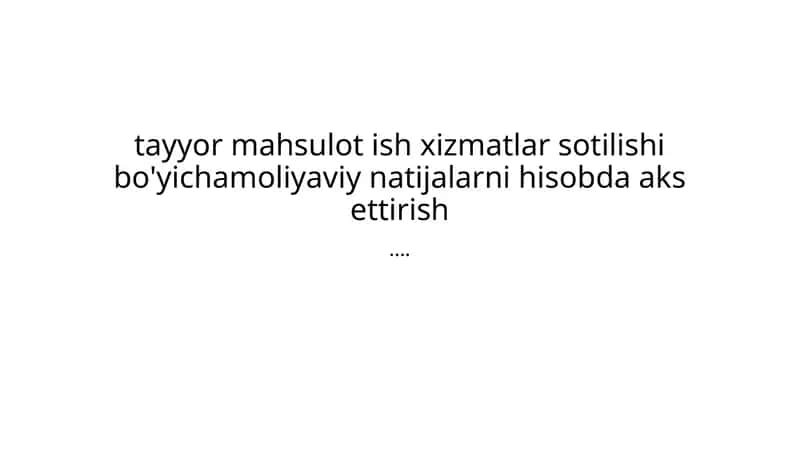 Moliyaviy natijalar hisoblanishi