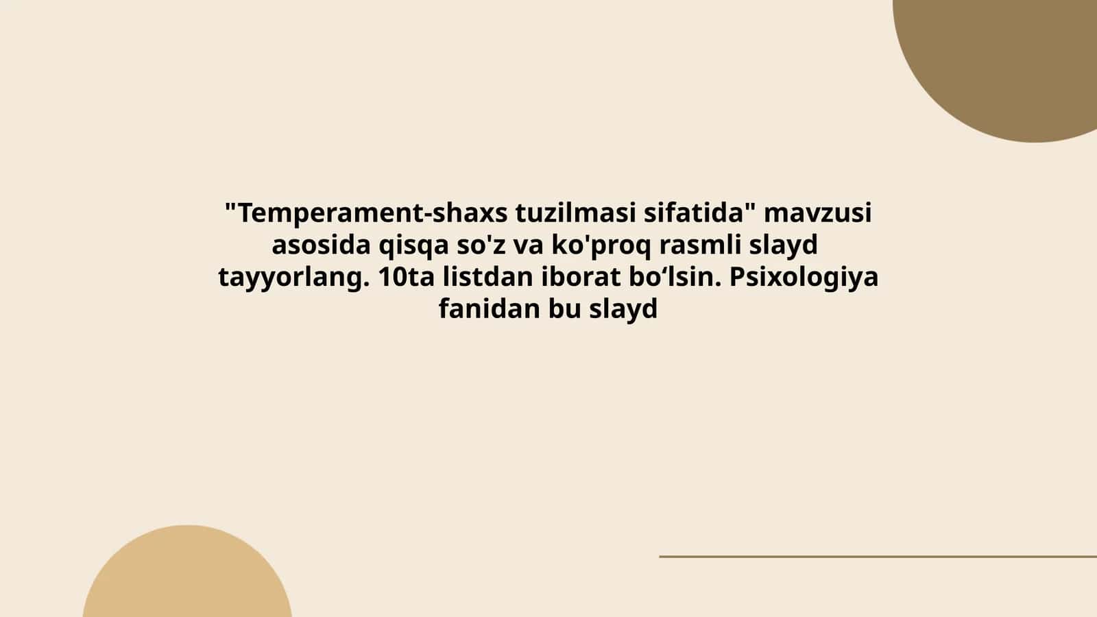 Temperament-shaxs tuzilmasi sifatida