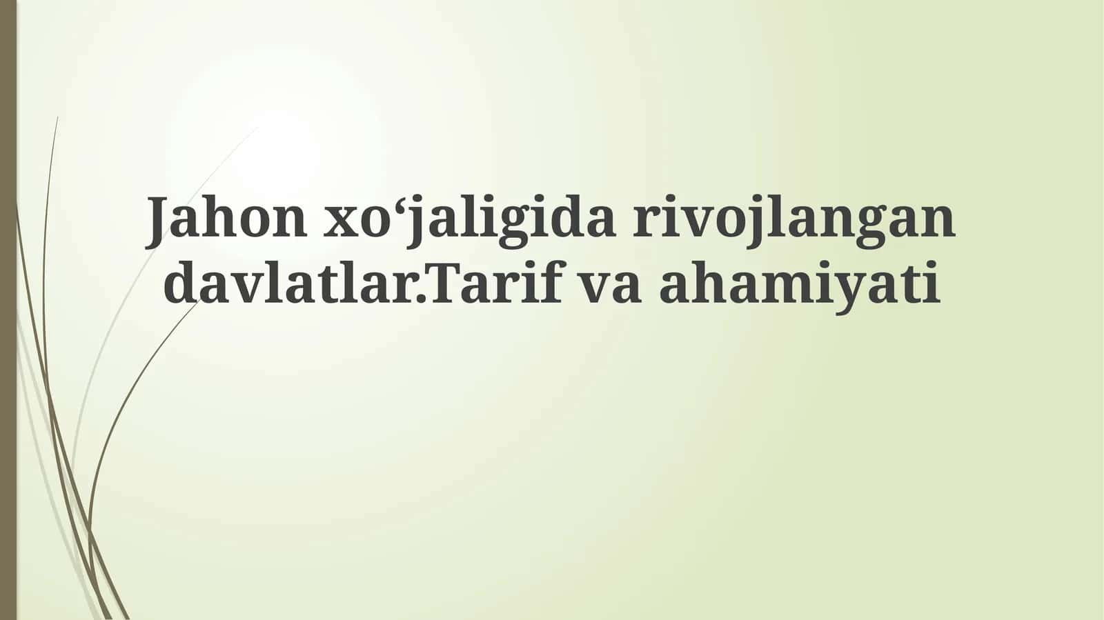 Rivojlangan davlatlar