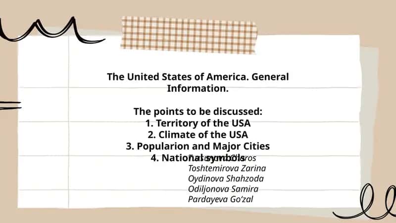 The United States of America. General Information