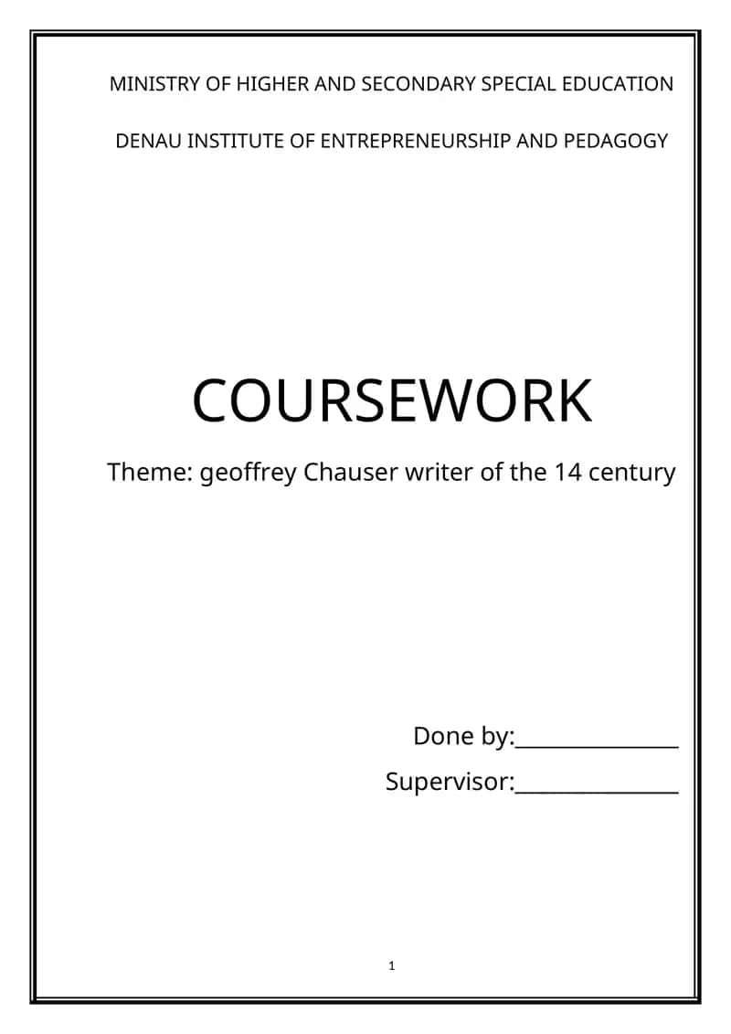 geoffrey Chauser writer of the 14 century