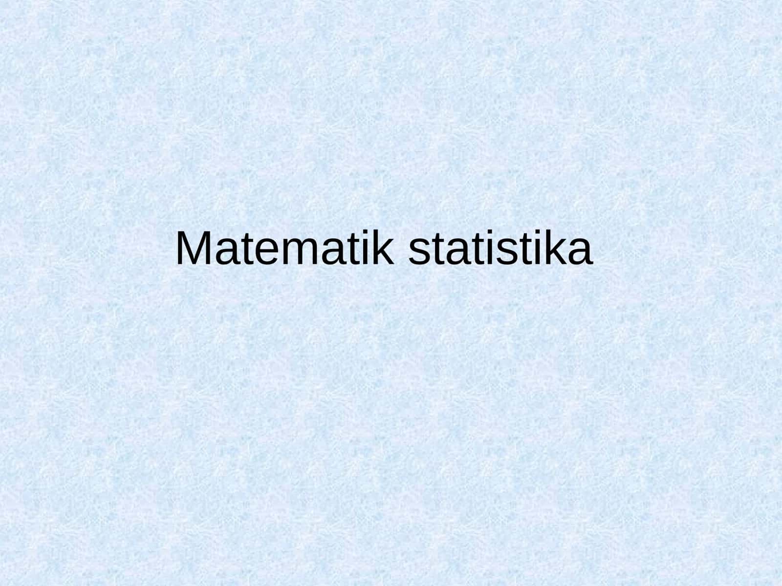Matematik statistika