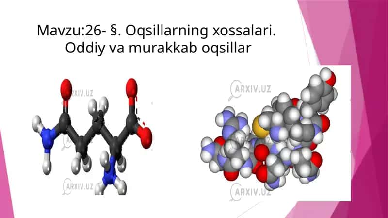Oqsillarning Xossalari