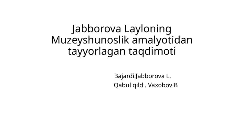 Muzeyshunoslik Amalyoti