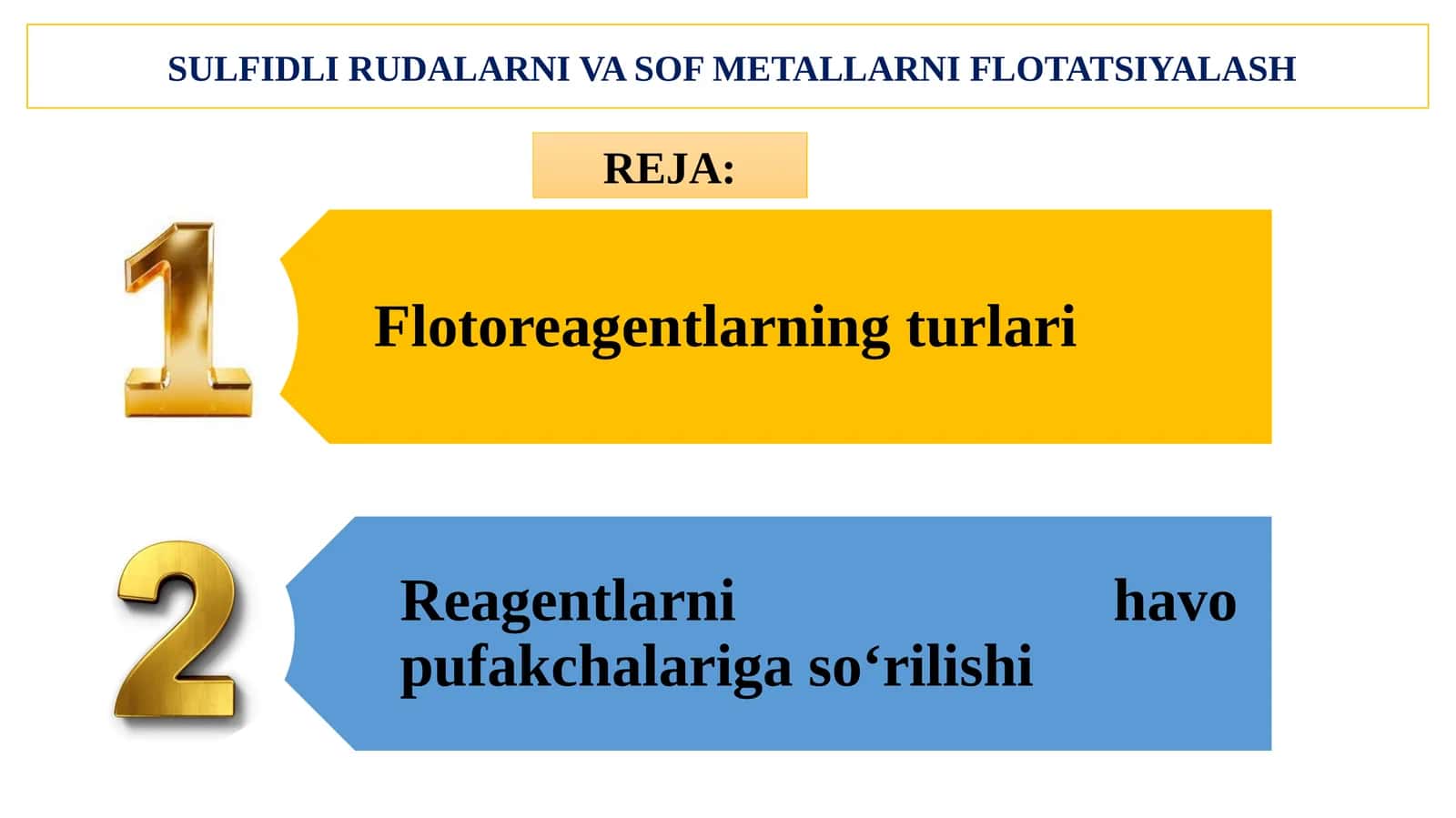 SULFIDLI RUDALARNI VA SOF METALLARNI FLOTATSIYALASH