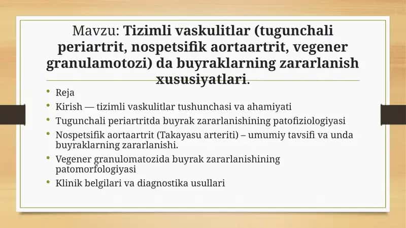 Tizimli vaskulitlar
