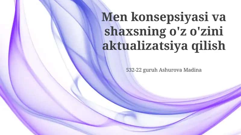 O'z-o'zini anglash: Asoslar va shakllanishi
