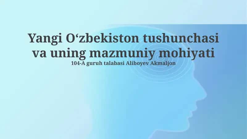 Yangi O'zbekiston tushunchasi va uning mazmuniy mohiyati