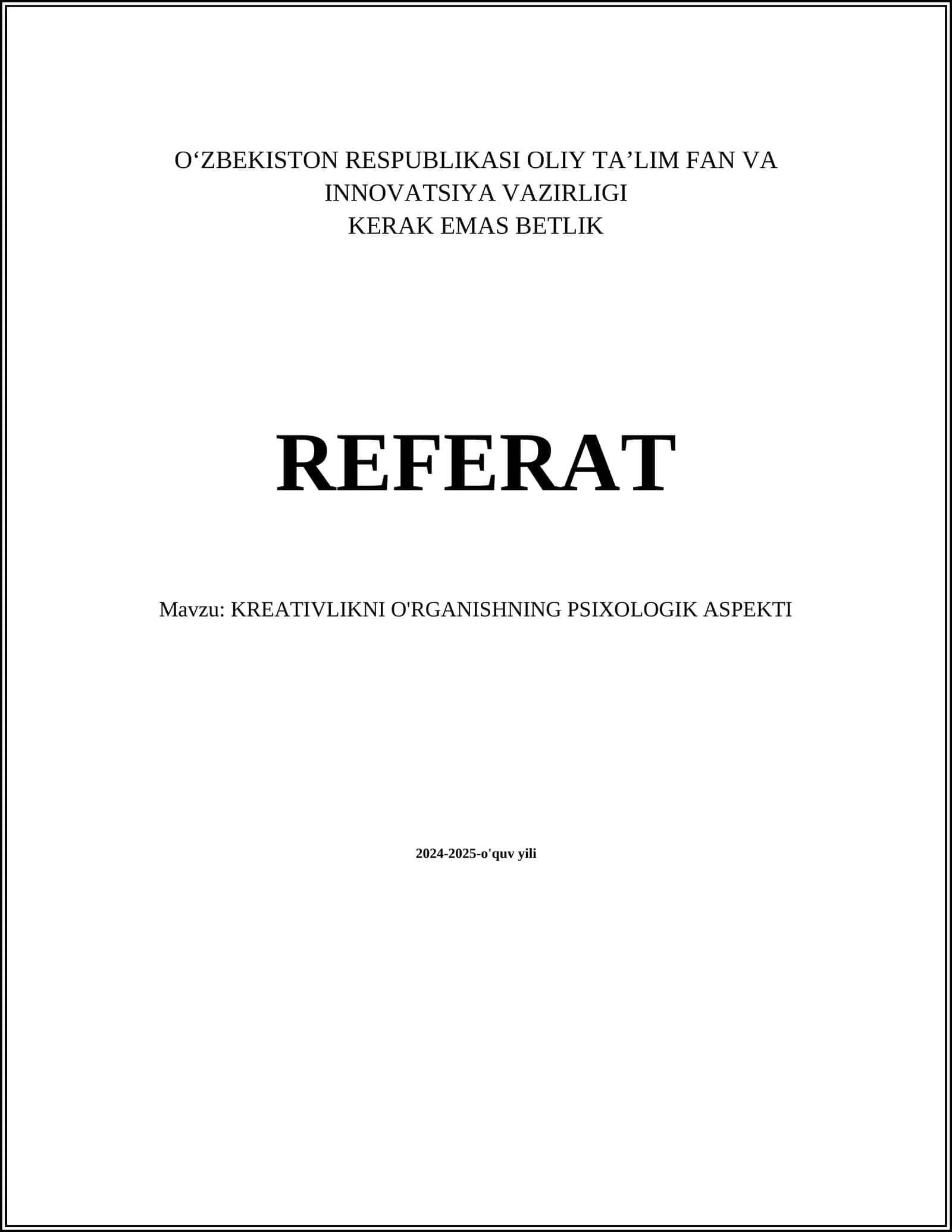 Kreativlikning Mohiyati