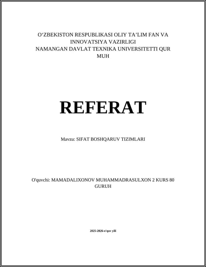 Sifat boshqaruv tizimlari