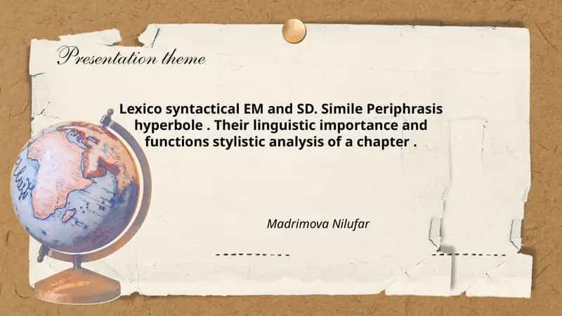 Definition and scope of lexico-syntactical EM and SD in the chapter