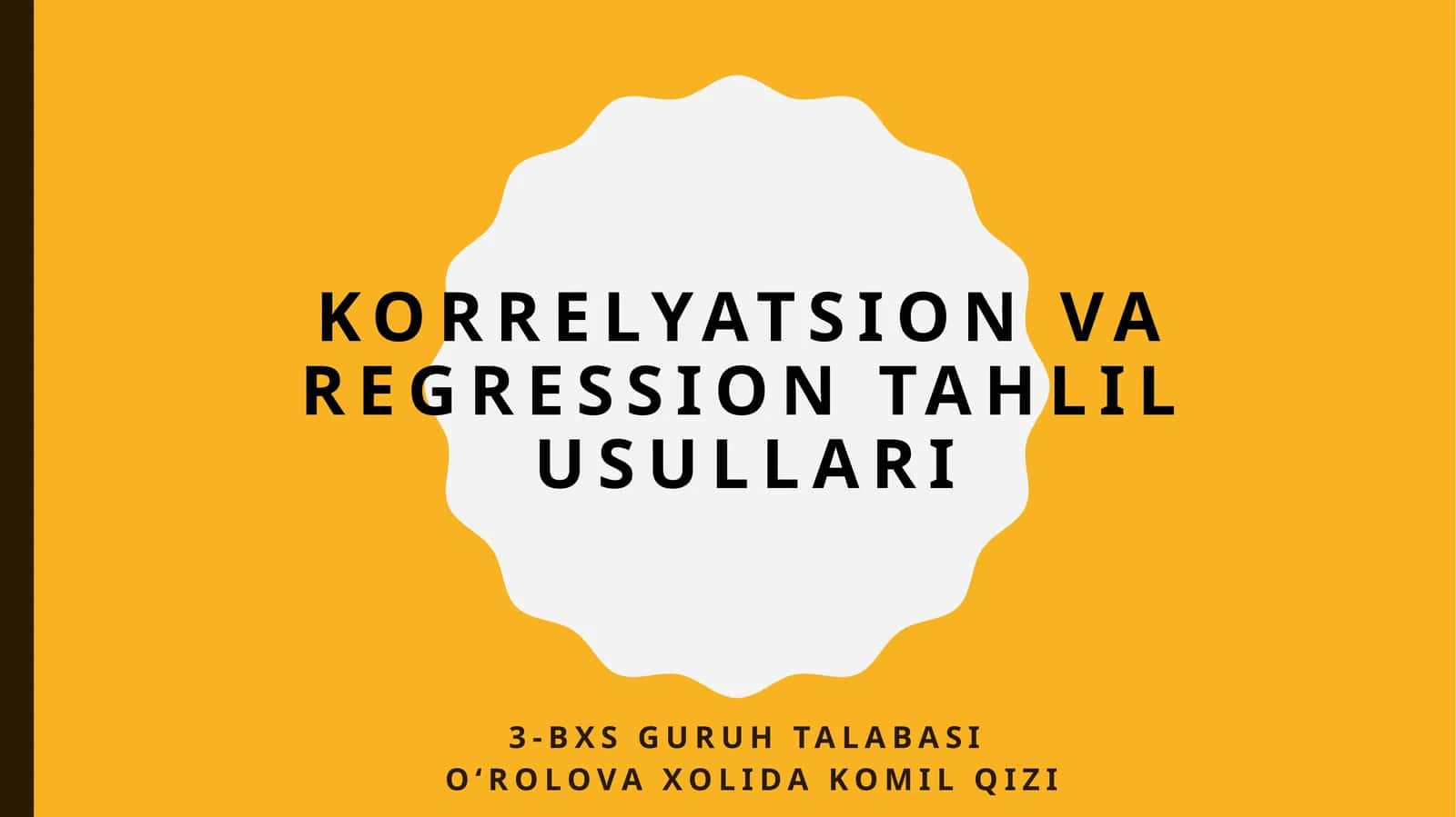 Korrelyatsion va regression tahlil usullari