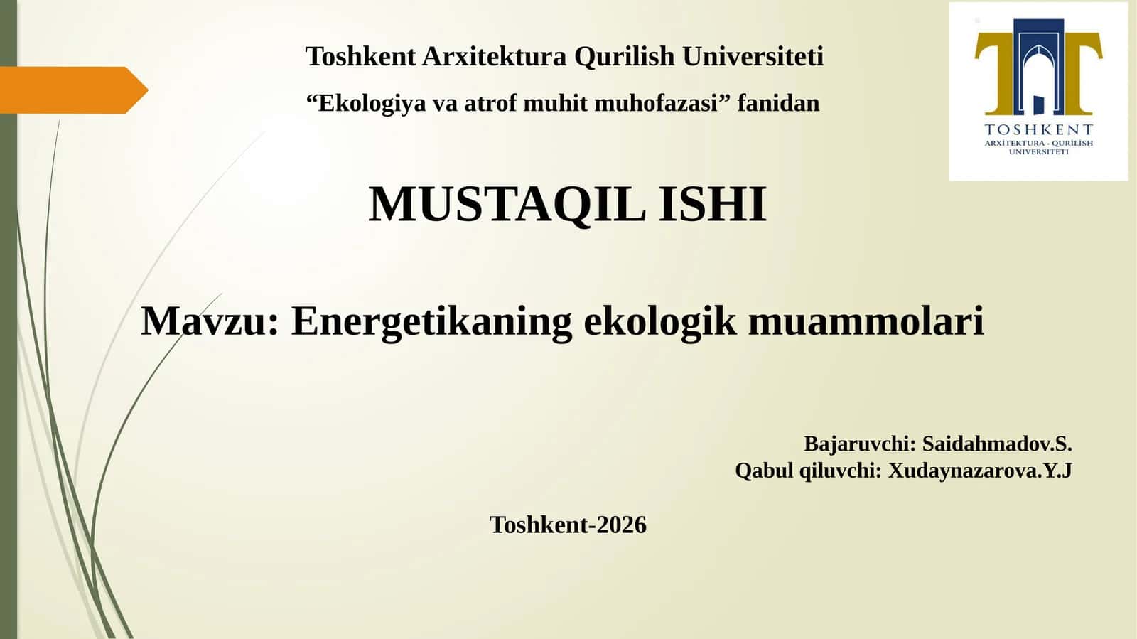 Energetikaning ekologik muammolari