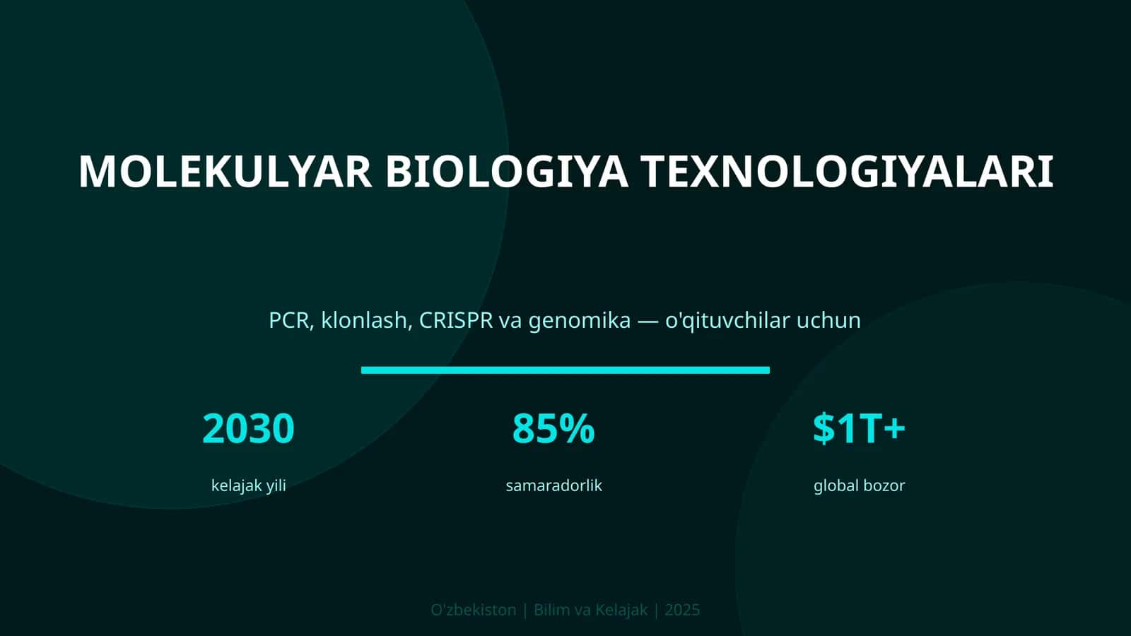 MOLEKULYAR BIOLOGIYA TEXNOLOGIYALARI