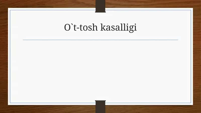 O‘t-toshkasalligi