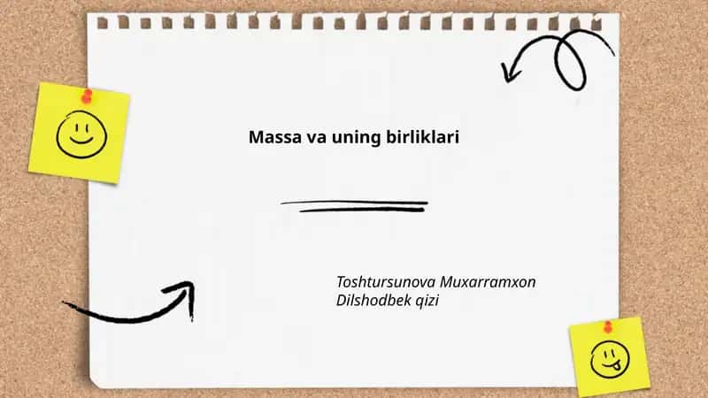 Massa va uning birliklari