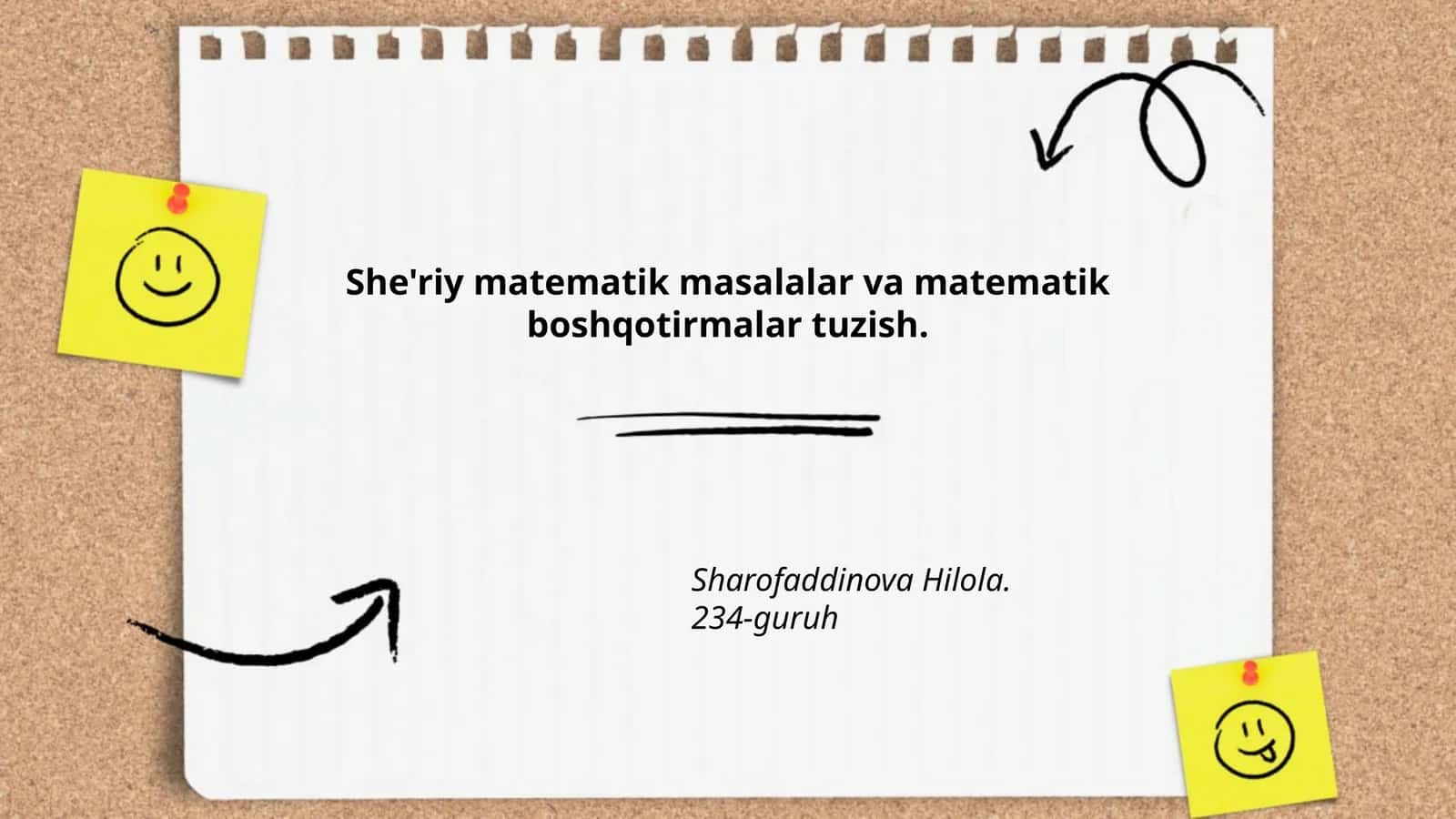 She'riy matematik masalalar va matematik boshqotirmalar tuzish