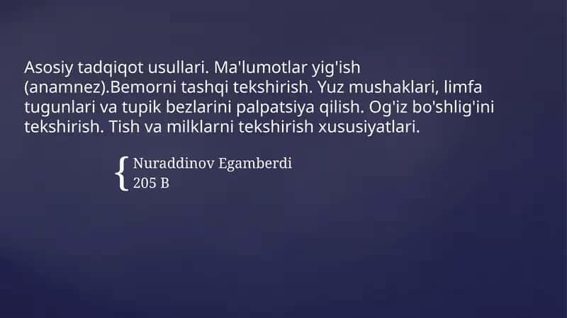Asosiy tadqiqot usullari va ma'lumotlari