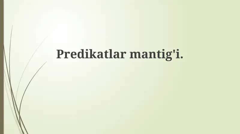 Predikatlarmantig'i