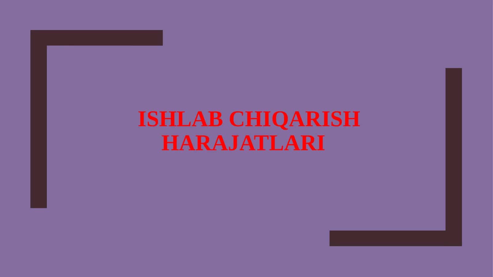 Ishlab chiqarish harajatlari