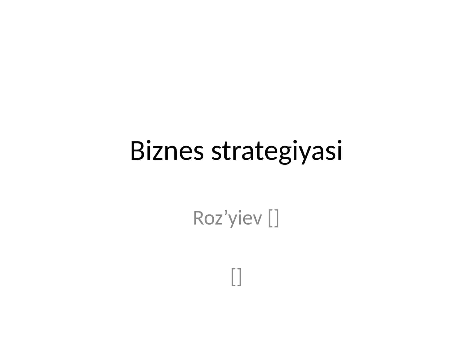 Biznes strategiyasi