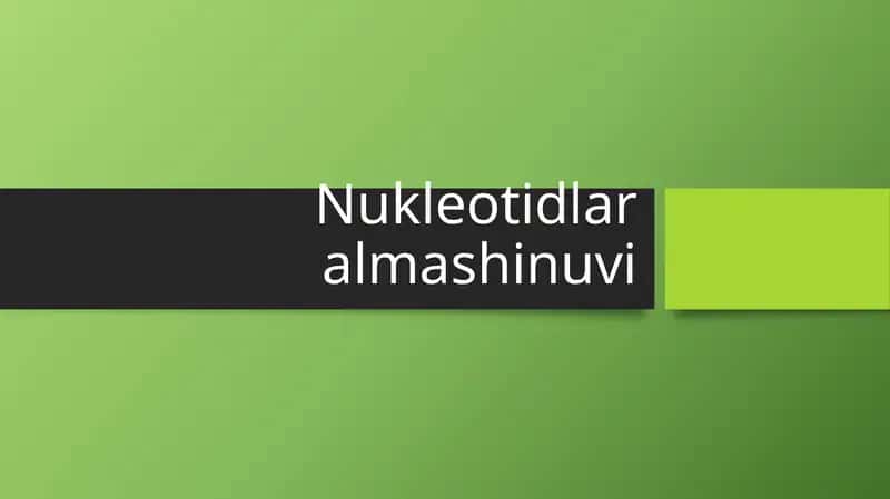 Nukleotidlar almashinuvi